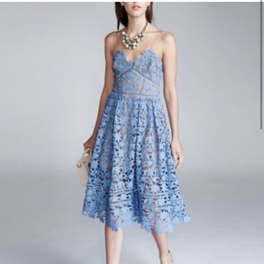 Self-Portrait Azalea Lace Dress in Baby Blue Size 0